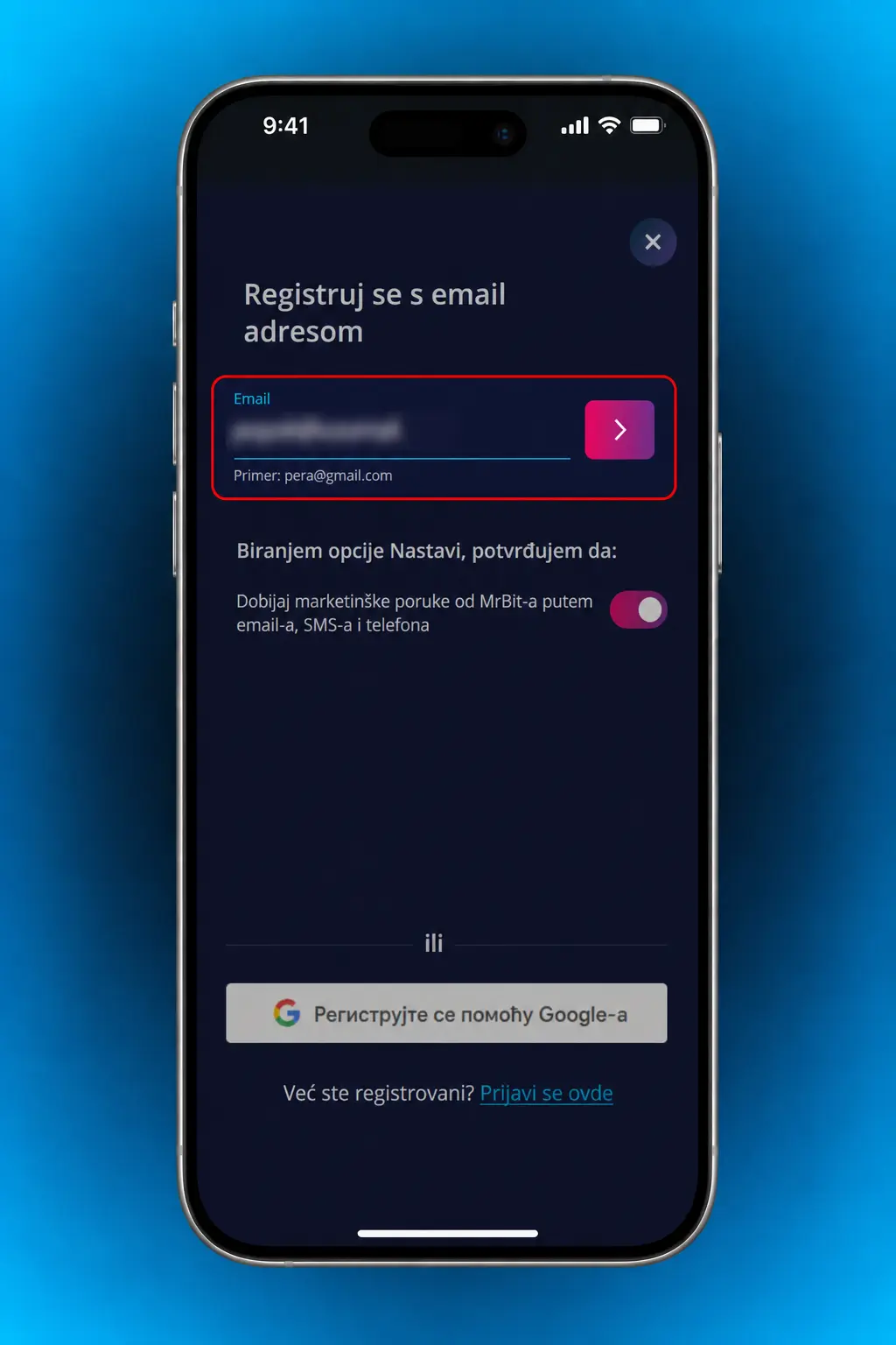 Koraci za aktivaciju MrBit bonusa dobrodošlice u Srbiji: registracija, potvrda, uplata i unos promo koda.