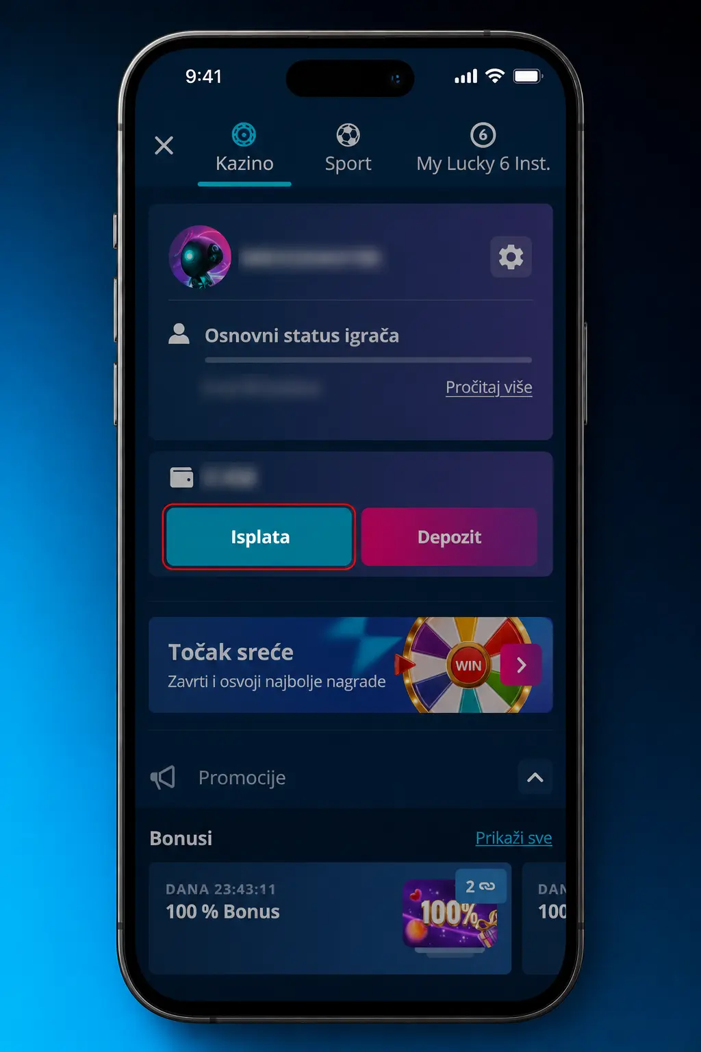 Prikaz koraka za podnošenje zahteva za isplatu u MrBit aplikaciji putem mobilnog telefona