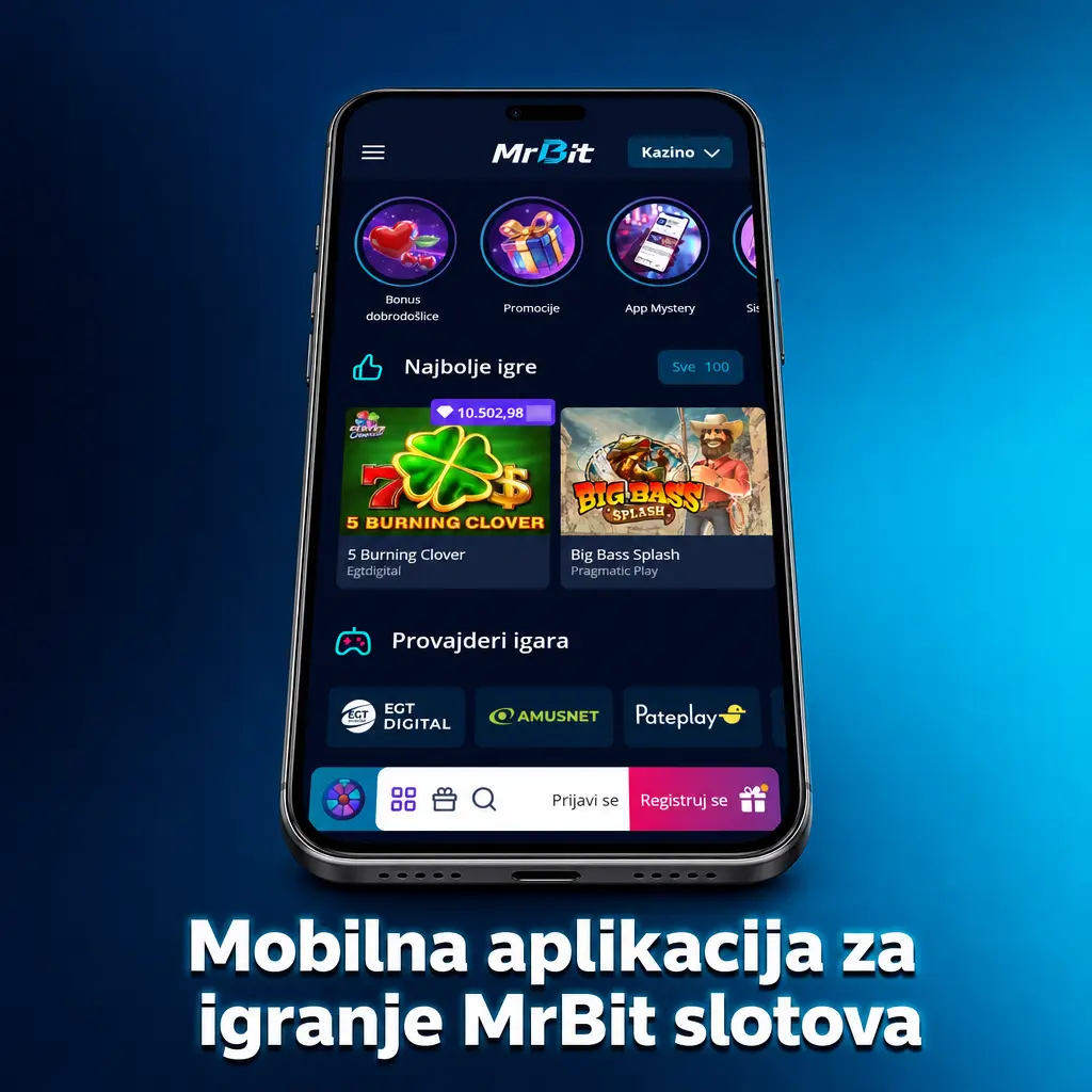 Mobilna aplikacija MrBit za igranje slotova na Android i iOS uređajima uz jednostavno podešavanje opklade