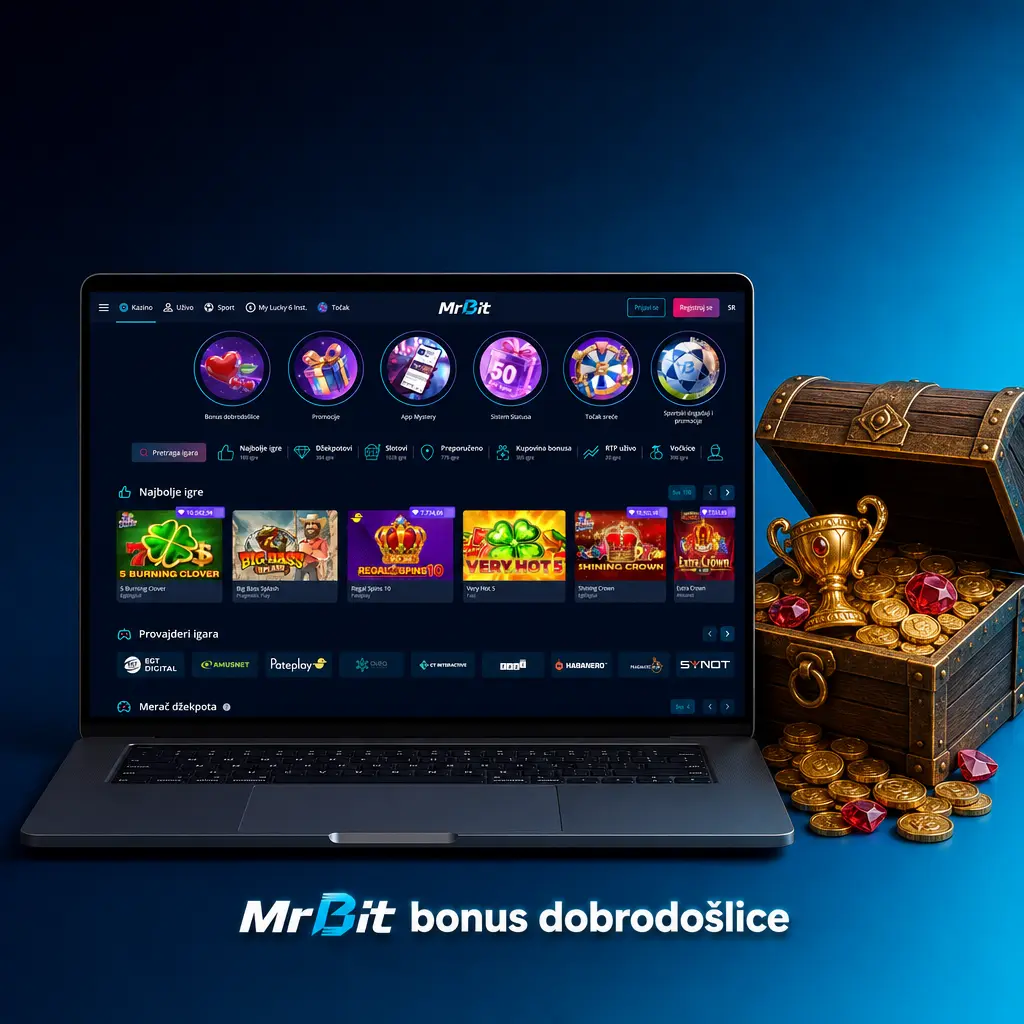MrBit bonus dobrodošlice za kazino, sport i live kazino sa detaljima o iznosima, uslovima opklade i rokovima važenja.