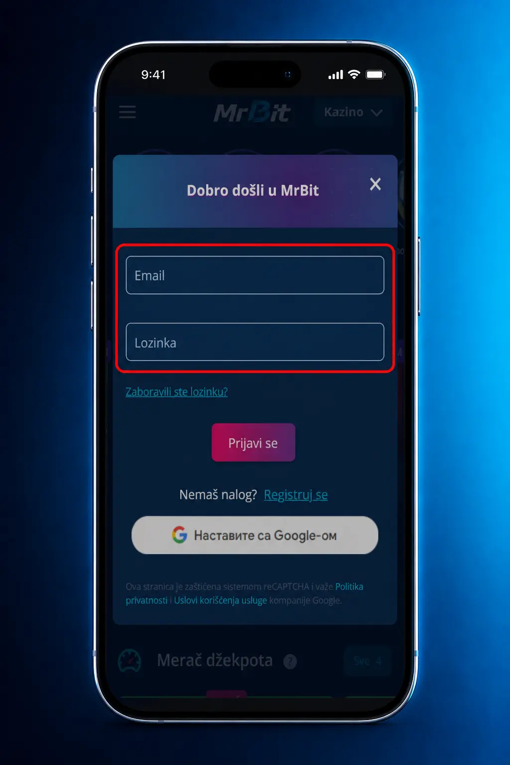 MrBit prijava preko aplikacije uz biometrijsku autentikaciju i sačuvane podatke o nalogu