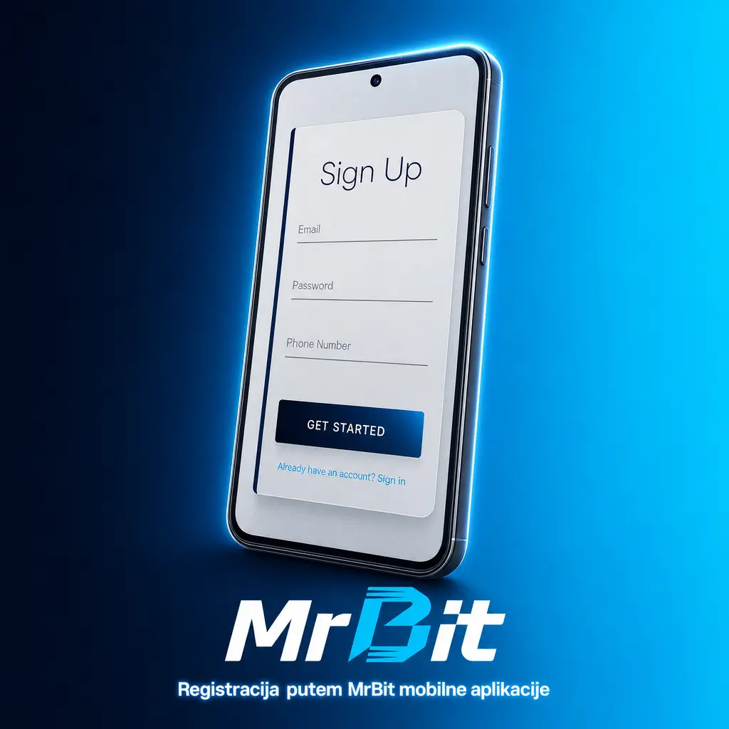 Registracija na MrBit mobilnoj aplikaciji za Android – jednostavan proces kreiranja naloga putem telefona, email-a ili društvene mreže.