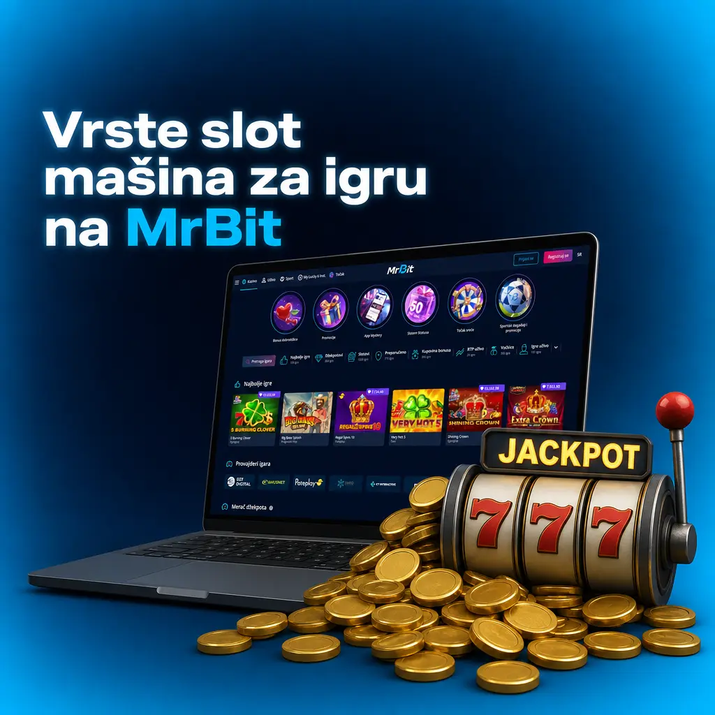Pregled vrsta slot mašina na MrBit kazinu: klasični, video, jackpot, Megaways, crash i tematski slotovi.